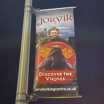 Lamppost banner advertising